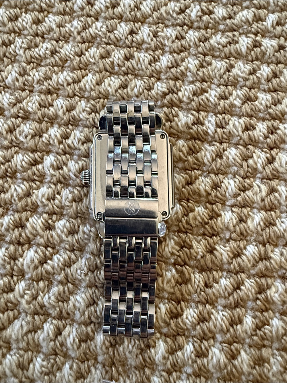 Michele Silver-Tone Stainless Steel Square Dial Watch - Picture 2 of 3